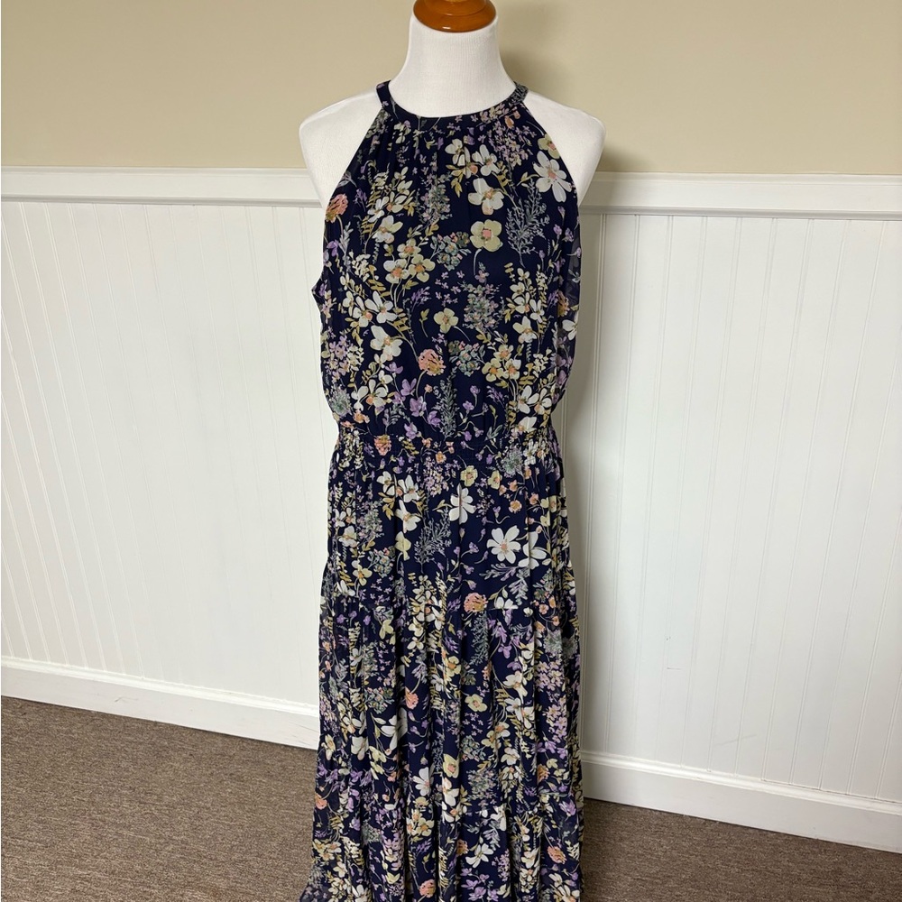 R&K Navy Floral Maxi Dress